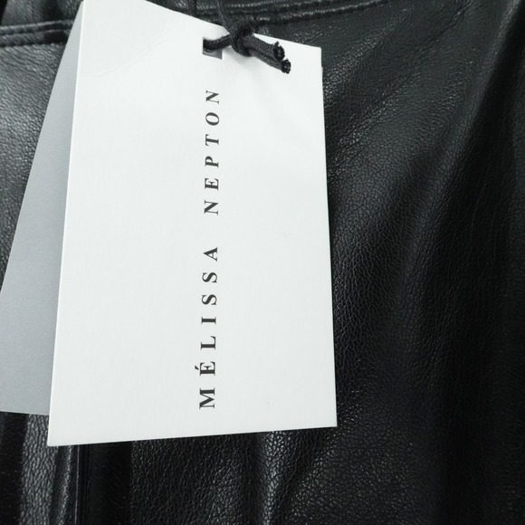 Melissa Nepton Kaja Pants Womens XL‎ Black Faux Leather Jogger Minimalist Casual - Picture 8 of 11